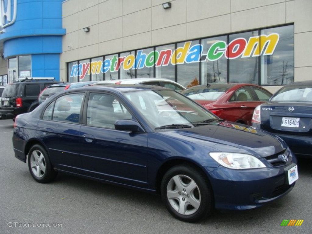 2004 Civic EX Sedan - Eternal Blue Pearl / Gray photo #1