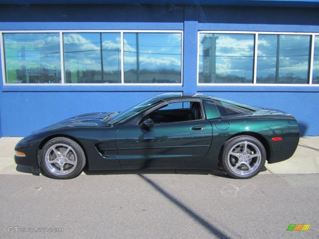 2001 Corvette Coupe - Dark Bowling Green Metallic / Black photo #3