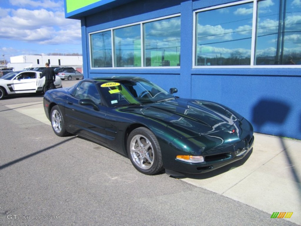 Dark Bowling Green Metallic 2001 Chevrolet Corvette Coupe Exterior Photo #79072819