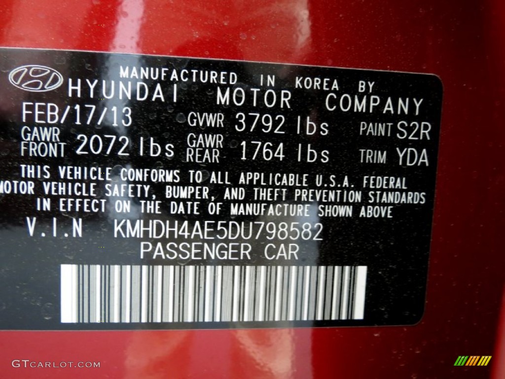2013 Elantra Limited - Red Allure / Beige photo #7