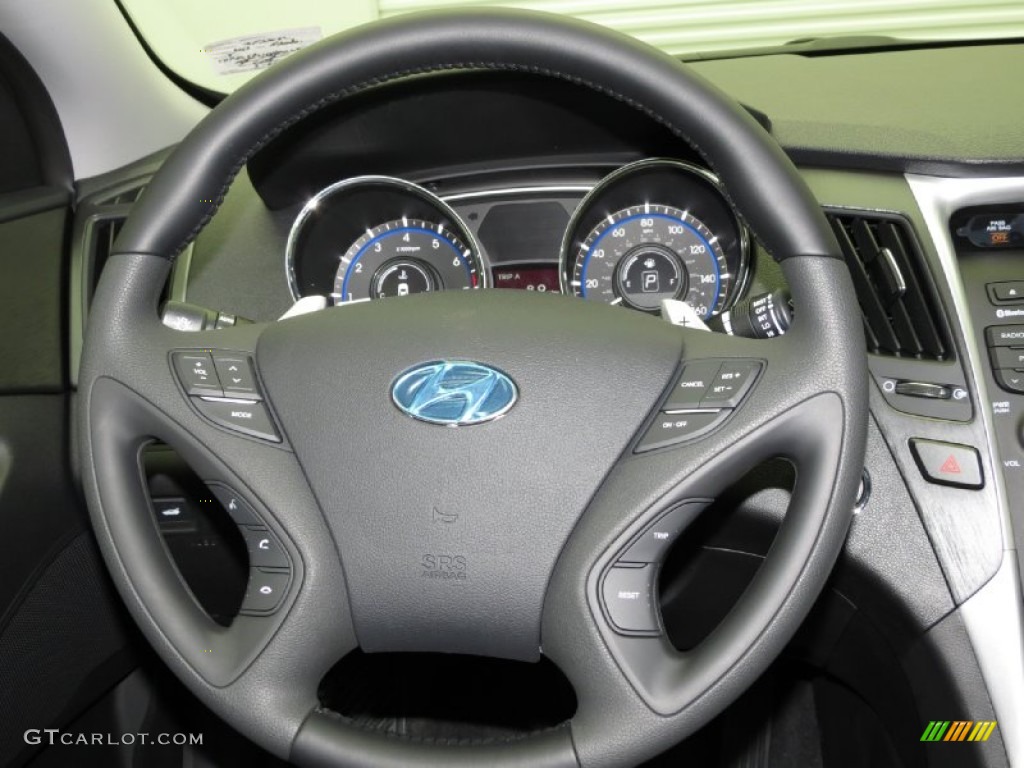 2013 Hyundai Sonata SE Black Steering Wheel Photo #79076065