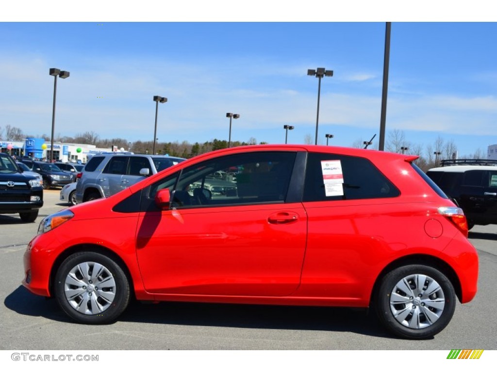 2013 Yaris L 3 Door - Absolutely Red / Ash photo #2