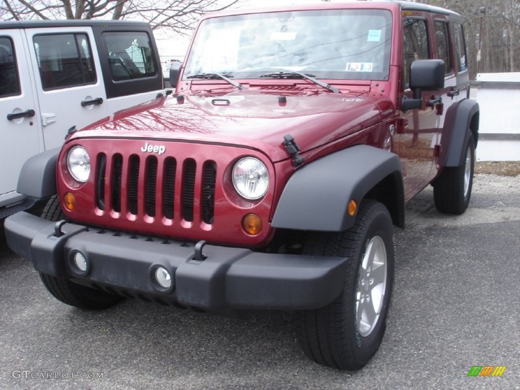 2013 Wrangler Unlimited Sport S 4x4 - Deep Cherry Red Crystal Pearl / Black photo #1