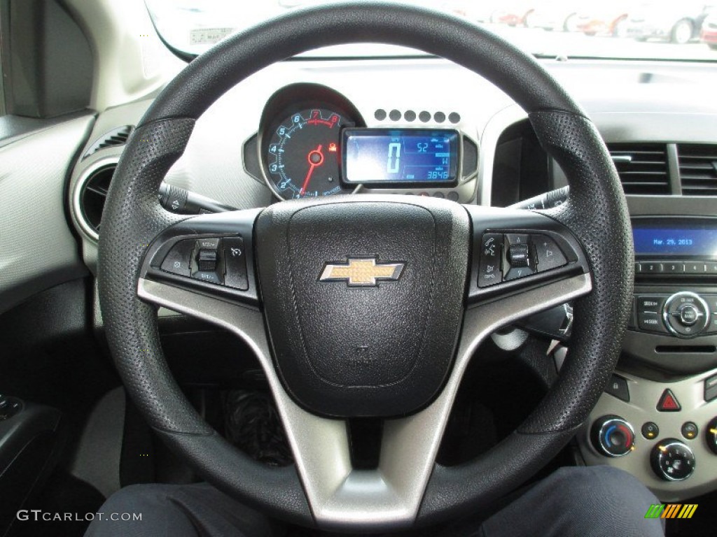 2013 Chevrolet Sonic LT Hatch Jet Black/Dark Titanium Steering Wheel Photo #79080735