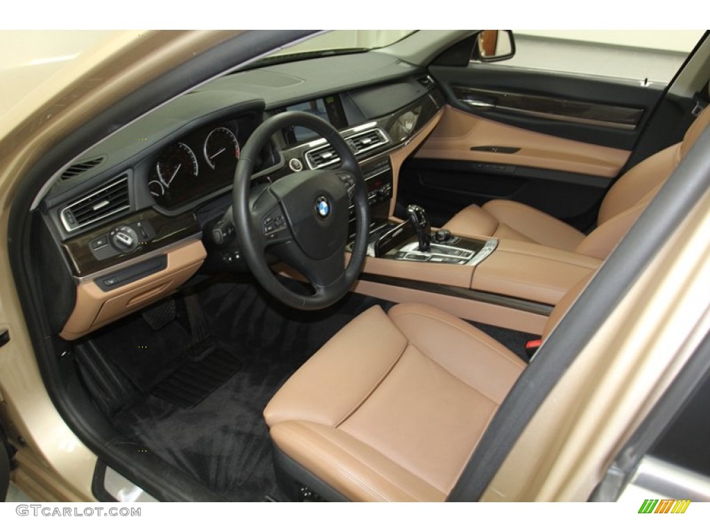 Saddle/Black Nappa Leather Interior 2011 BMW 7 Series 750Li Sedan Photo #79083825
