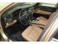 Saddle/Black Nappa Leather Prime Interior Photo for 2011 BMW 7 Series #79083825