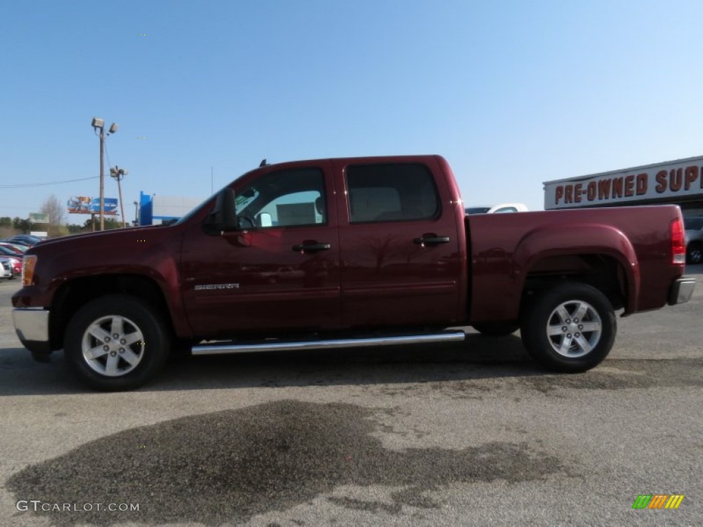 2013 Sierra 1500 SLE Crew Cab - Sonoma Red Metallic / Very Dark Cashmere/Light Cashmere photo #4
