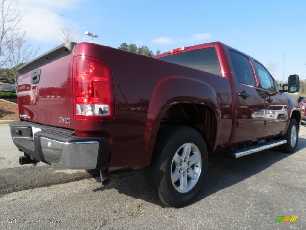 2013 Sierra 1500 SLE Crew Cab - Sonoma Red Metallic / Very Dark Cashmere/Light Cashmere photo #6