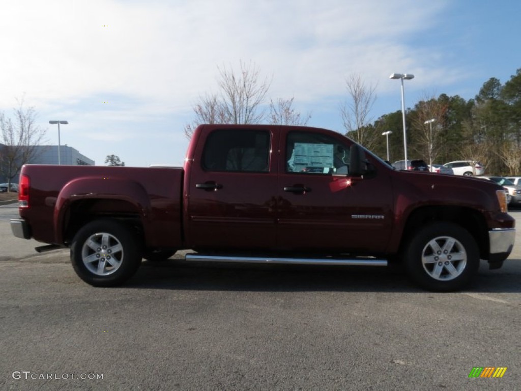 2013 Sierra 1500 SLE Crew Cab - Sonoma Red Metallic / Very Dark Cashmere/Light Cashmere photo #7
