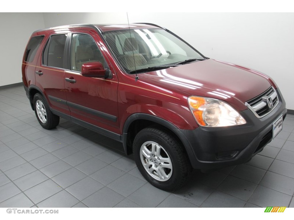 2002 CR-V EX 4WD - Chianti Red Pearl / Saddle photo #8