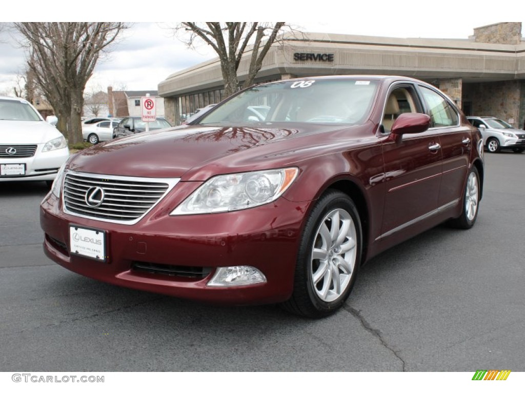 2008 LS 460 - Noble Spinel Red Mica / Cashmere photo #3