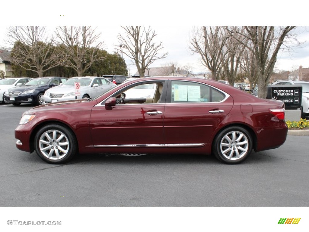 2008 LS 460 - Noble Spinel Red Mica / Cashmere photo #4