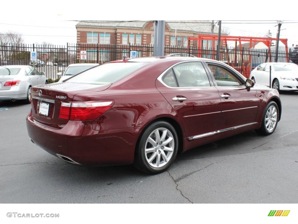 2008 LS 460 - Noble Spinel Red Mica / Cashmere photo #7