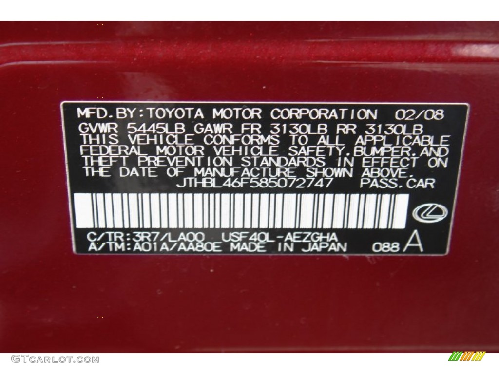 2008 LS 460 - Noble Spinel Red Mica / Cashmere photo #23
