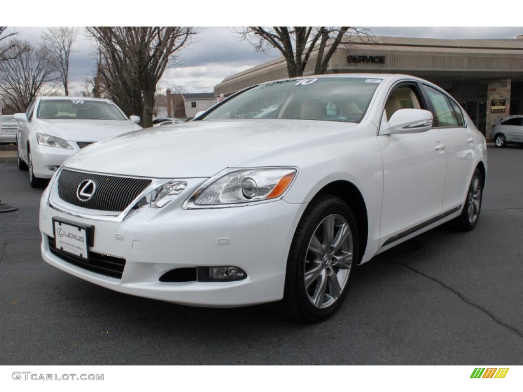 2010 GS 350 AWD - Starfire Pearl White / Parchment photo #3