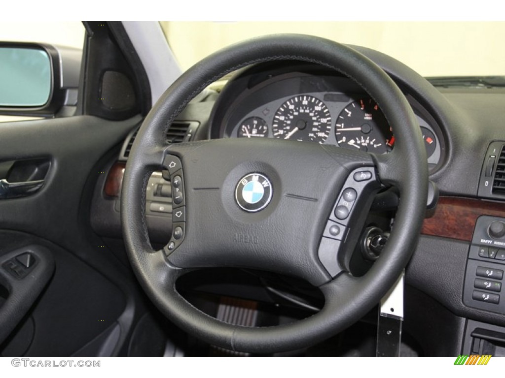 2005 BMW 3 Series 325i Sedan Black Steering Wheel Photo #79090489