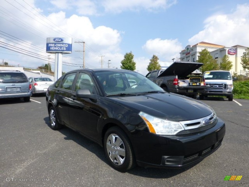 2008 Focus S Sedan - Black / Medium Stone photo #1