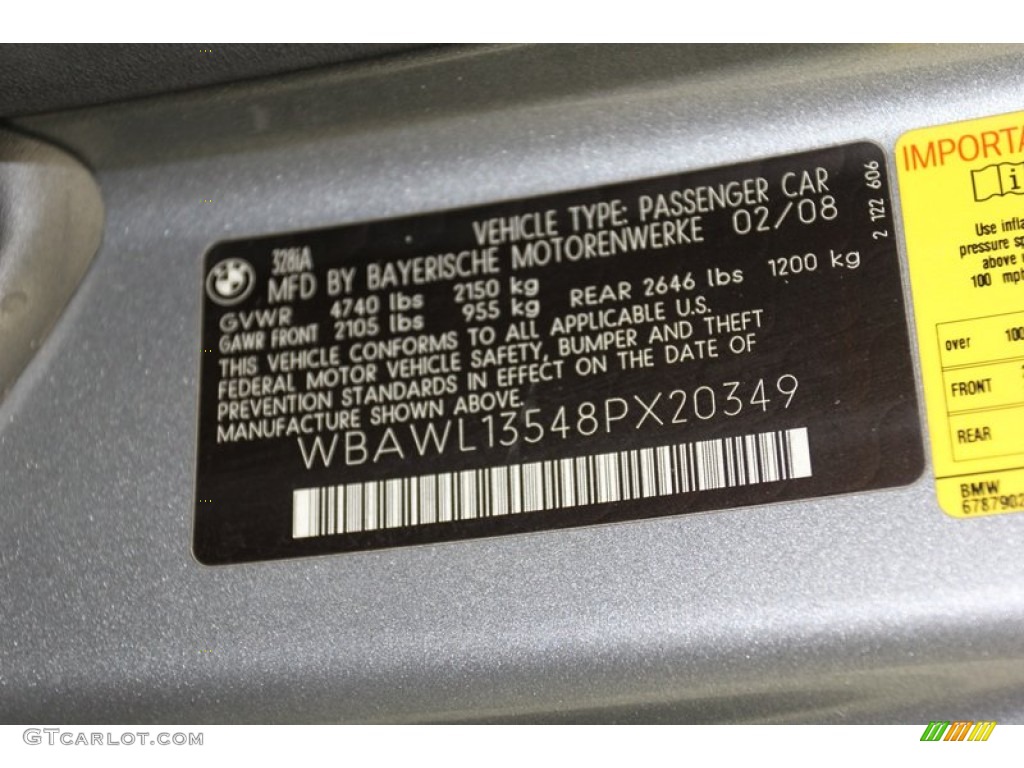 2008 BMW 3 Series 328i Convertible Info Tag Photo #79095655