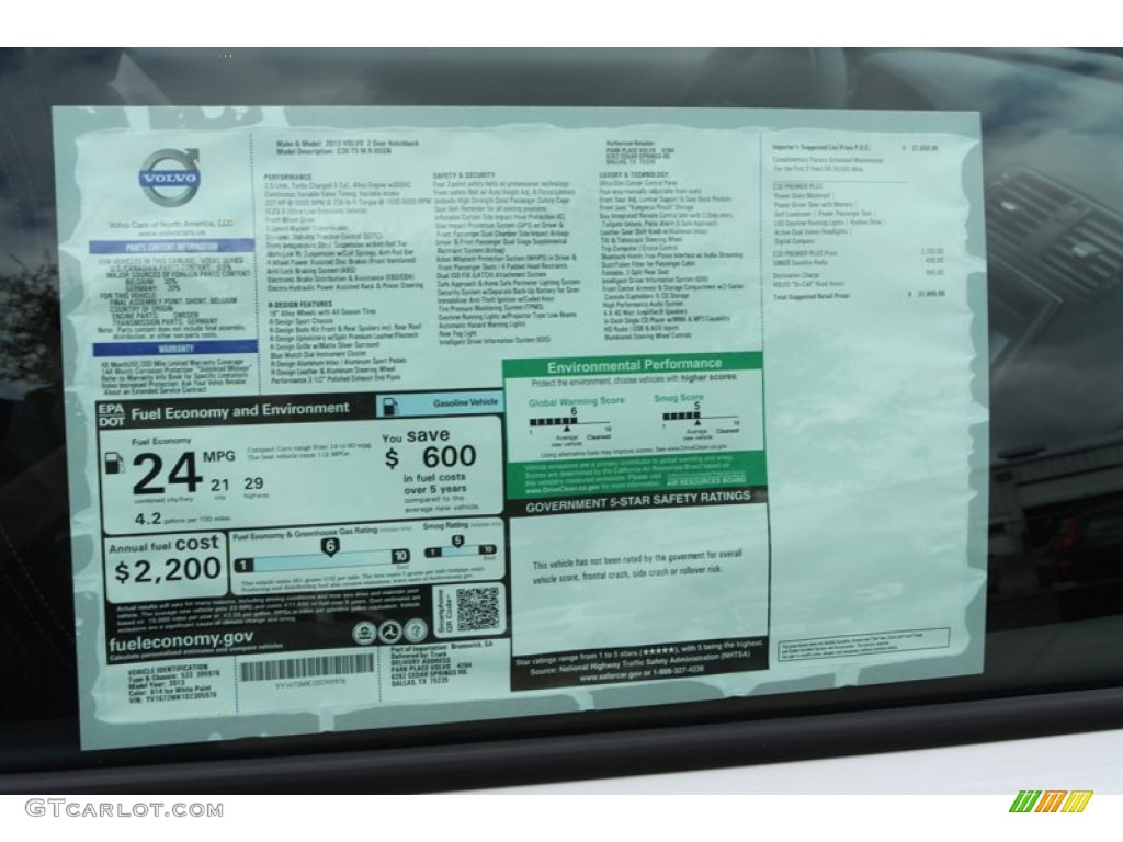 2013 C30 T5 R-Design - Ice White / Off Black photo #31