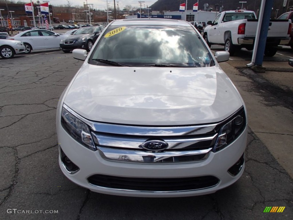 2010 Fusion SEL V6 AWD - White Platinum Tri-coat Metallic / Camel photo #3