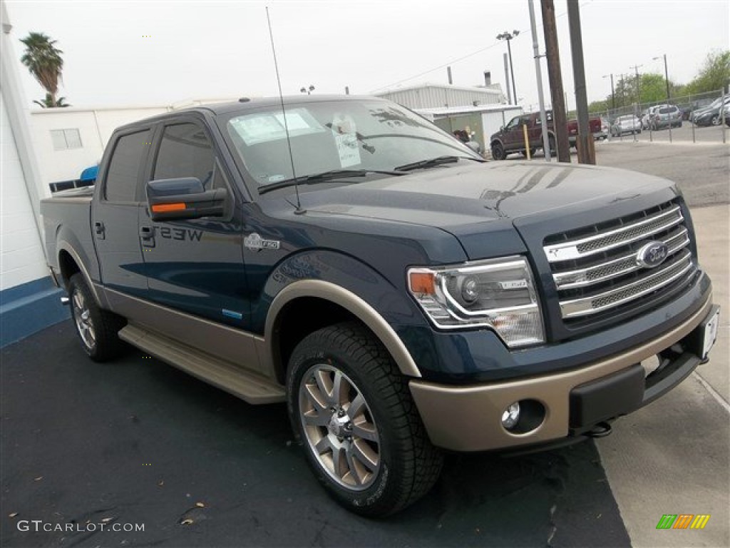 2013 F150 King Ranch SuperCrew 4x4 - Blue Jeans Metallic / King Ranch Chaparral Leather photo #14