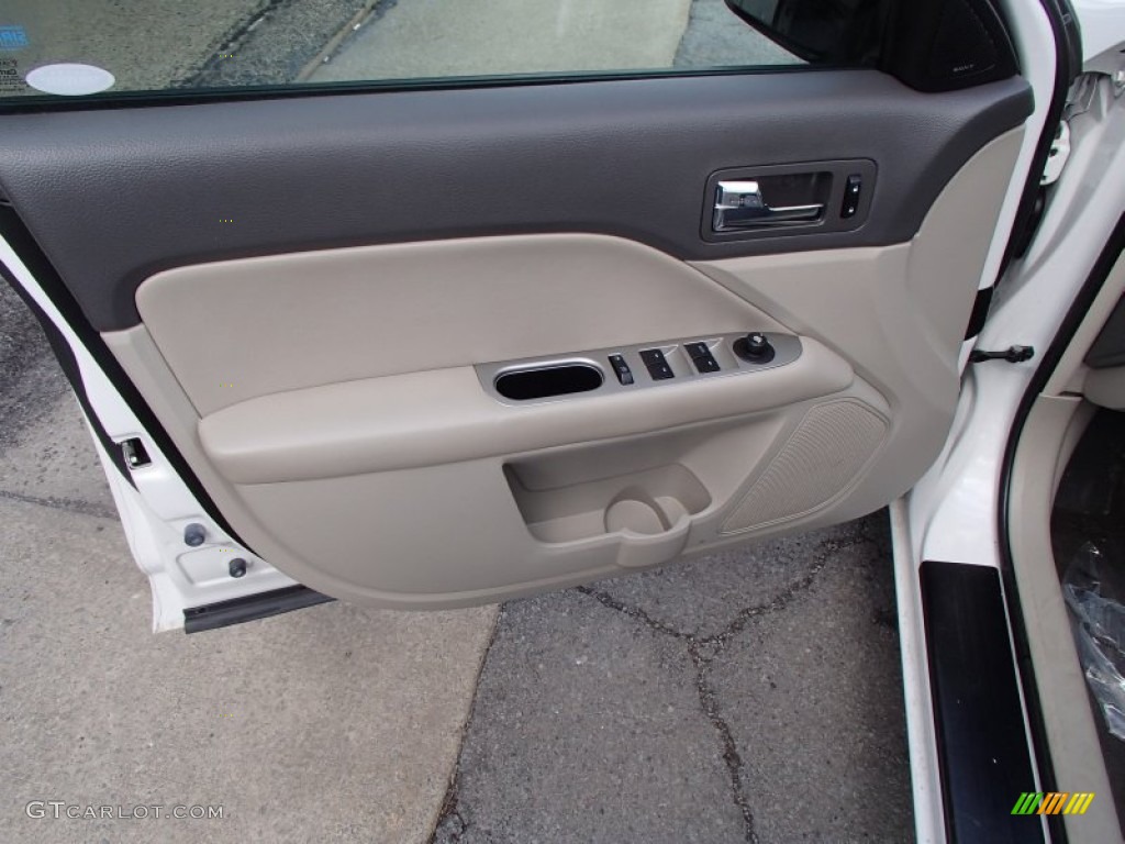 2010 Fusion SEL V6 AWD - White Platinum Tri-coat Metallic / Camel photo #12