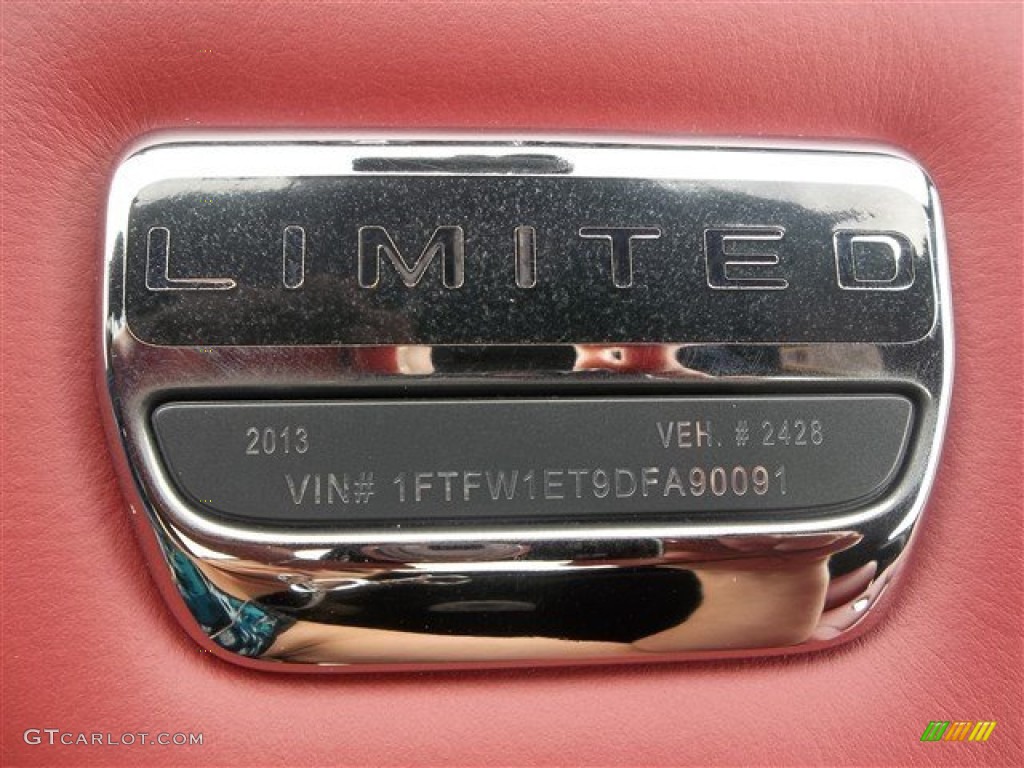 2013 F150 Limited SuperCrew 4x4 - White Platinum Metallic Tri-Coat / Limited Unique Red Leather photo #30