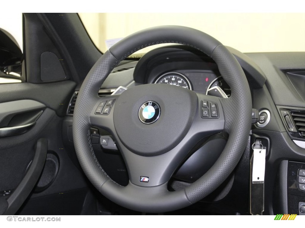 2013 BMW X1 xDrive 35i Black Steering Wheel Photo #79100448
