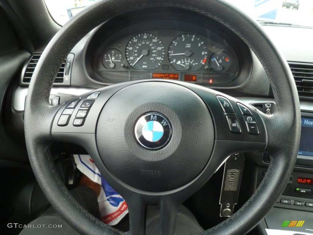 2006 BMW 3 Series 325i Convertible Black Steering Wheel Photo #79103644