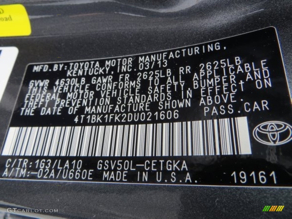 2013 Camry XLE V6 - Magnetic Gray Metallic / Ash photo #35