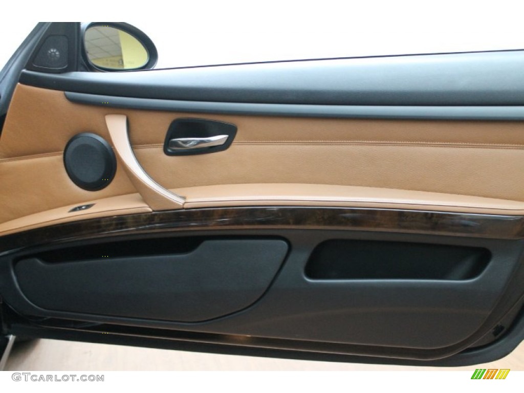 2007 BMW 3 Series 328i Convertible Saddle Brown/Black Door Panel Photo #79105679