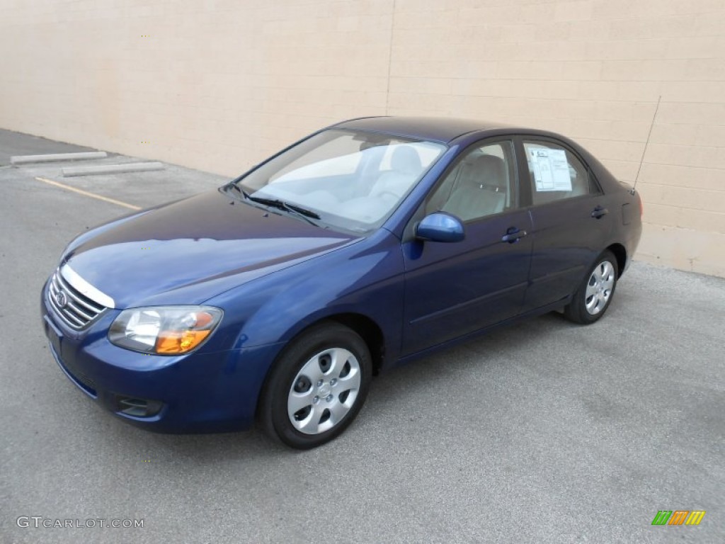2009 Spectra EX Sedan - Deep Ocean Blue Metallic / Gray photo #1