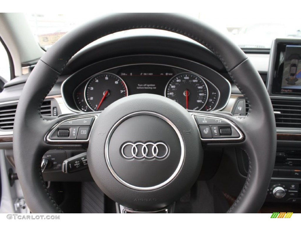 2013 Audi A6 2.0T Sedan Black Steering Wheel Photo #79109066