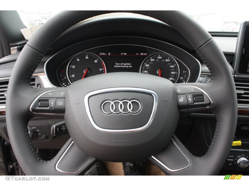 2013 Audi A6 3.0T quattro Sedan Black Steering Wheel Photo #79109857
