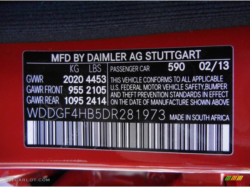 2013 C Color Code 590 for Mars Red Photo #79110181