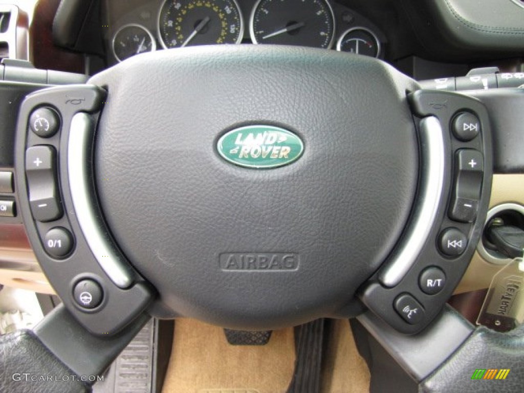 2007 Land Rover Range Rover HSE Sand Beige Steering Wheel Photo #79110987