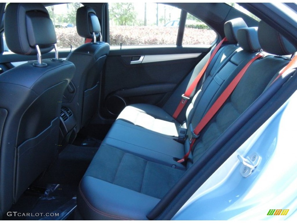 Black/Red Stitch w/DINAMICA Inserts Interior 2013 Mercedes-Benz C 250 Sport Photo #79111408