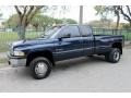 Parriot Blue Pearl 2001 Dodge Ram 3500 SLT Quad Cab 4x4 Dually Exterior