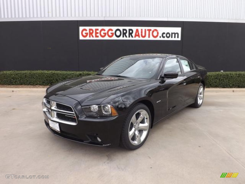 2013 Charger R/T - Pitch Black / Black photo #2