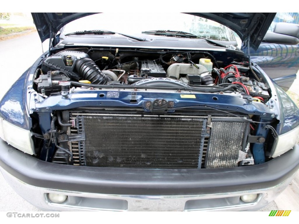 2001 Ram 3500 SLT Quad Cab 4x4 Dually - Parriot Blue Pearl / Mist Gray photo #40