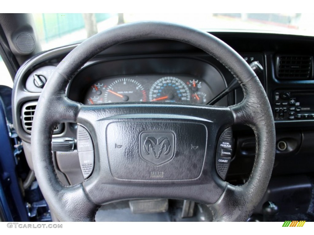 2001 Dodge Ram 3500 SLT Quad Cab 4x4 Dually Mist Gray Steering Wheel Photo #79113223