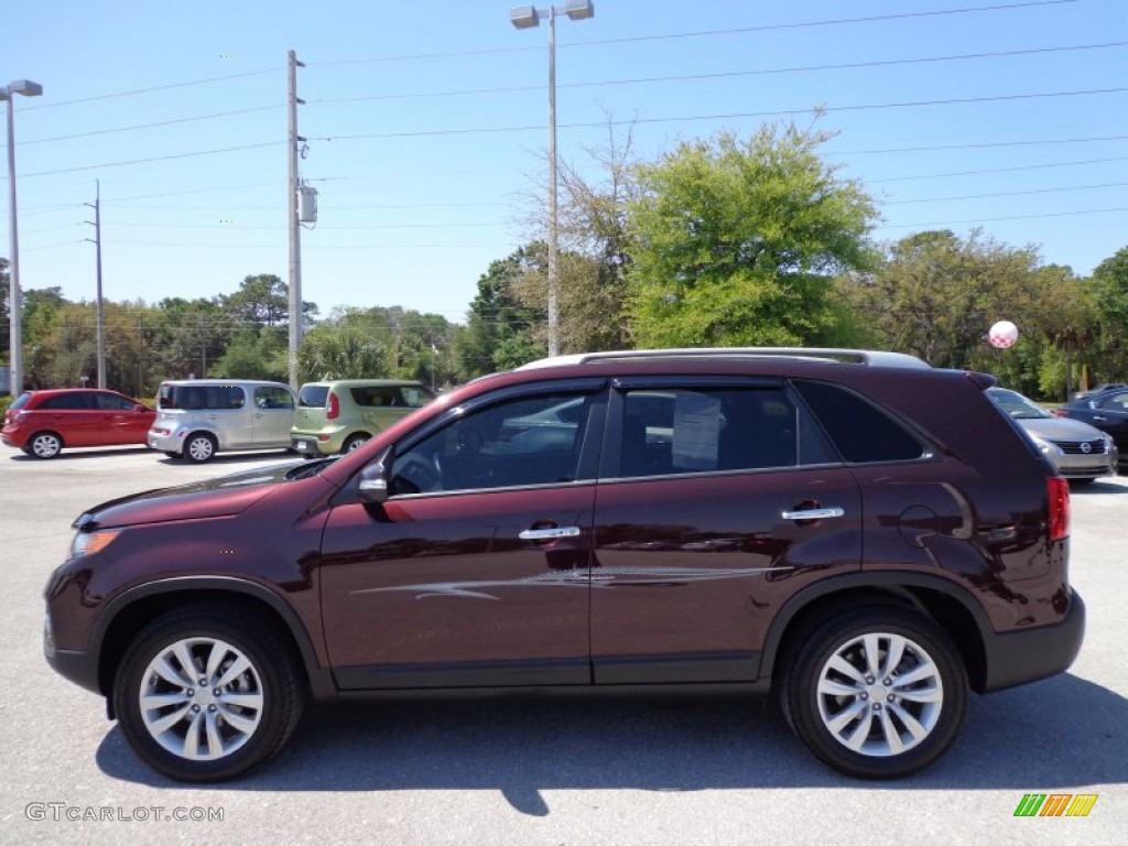 2011 Sorento EX V6 - Dark Cherry / Black photo #2