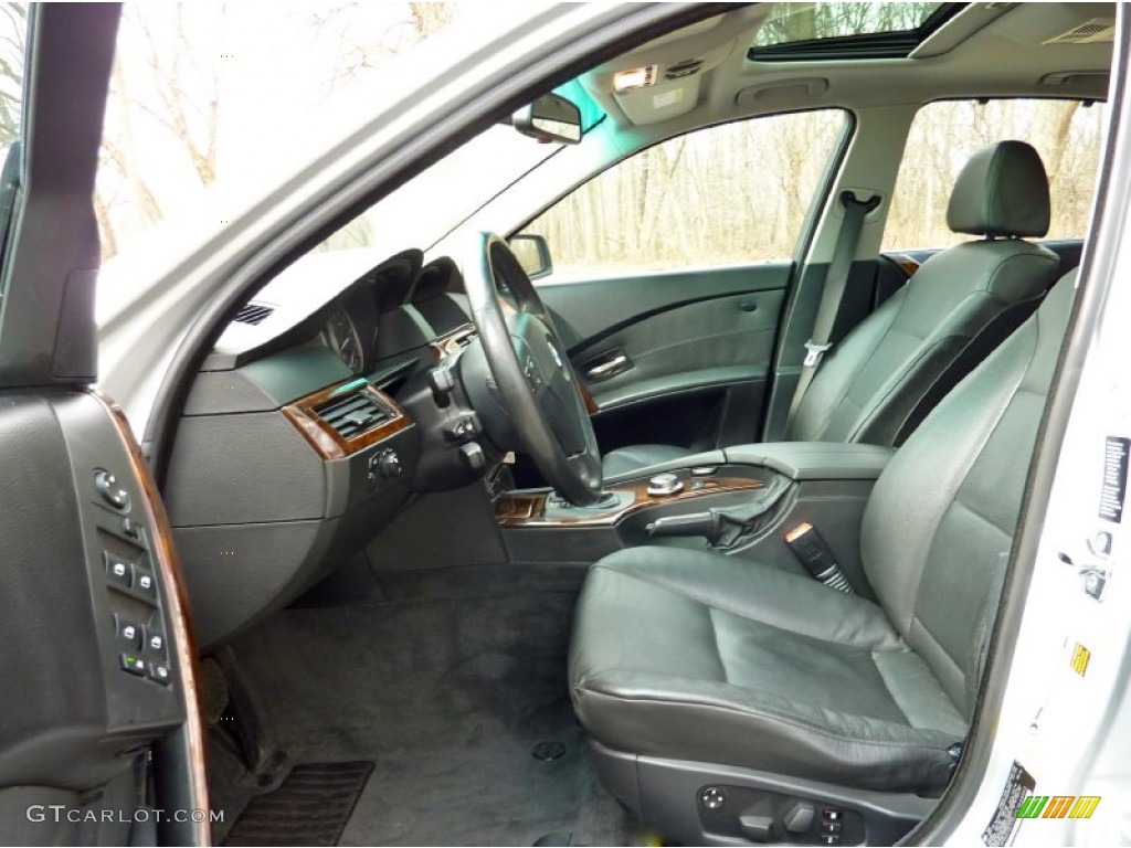Black Interior 2007 BMW 5 Series 525i Sedan Photo #79115803