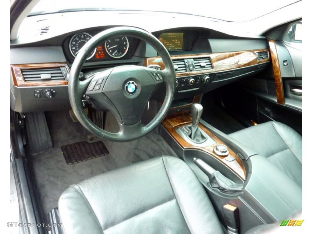 Black Interior 2007 BMW 5 Series 525i Sedan Photo #79115814