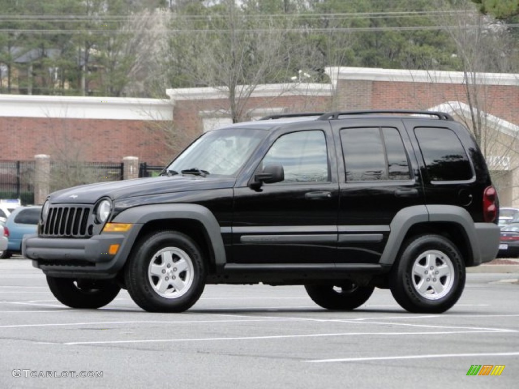 Black Clearcoat 2005 Jeep Liberty Sport Exterior Photo #79115843