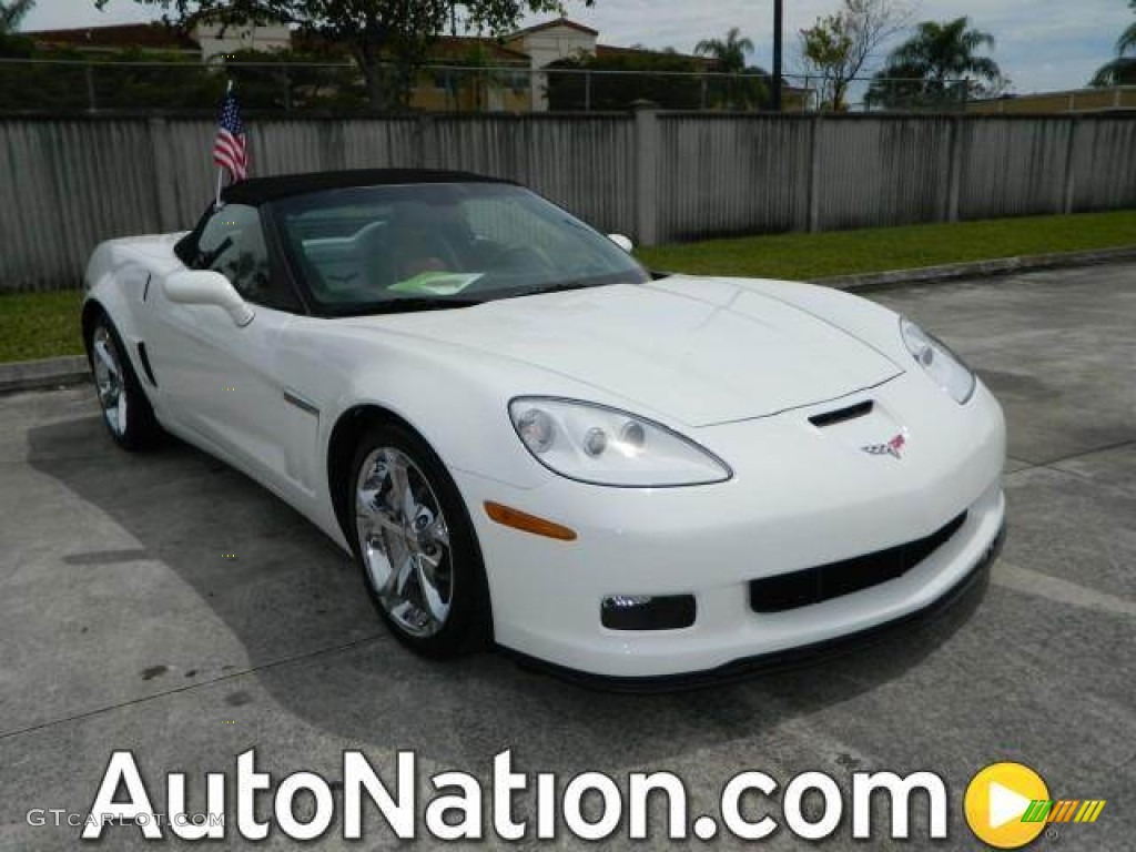 2011 Corvette Grand Sport Convertible - Arctic White / Red photo #1