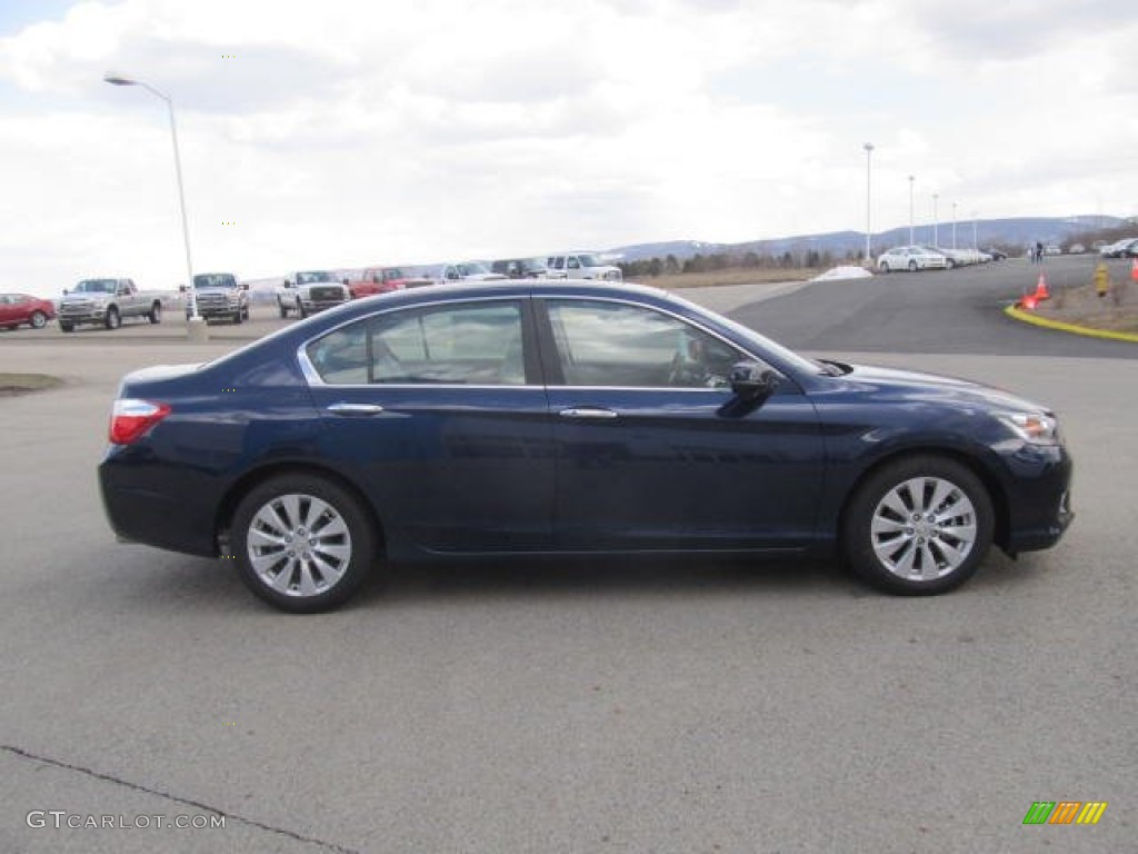 2013 Accord EX-L Sedan - Obsidian Blue Pearl / Gray photo #4