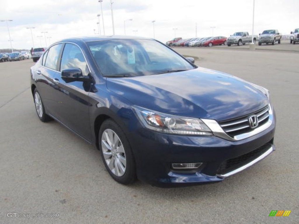 2013 Accord EX-L Sedan - Obsidian Blue Pearl / Gray photo #5