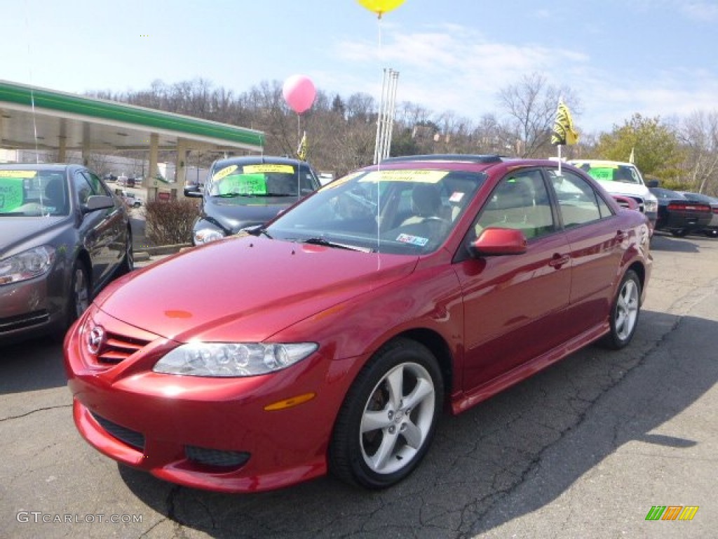 2005 MAZDA6 i Sport Sedan - Redfire Metallic / Beige photo #1