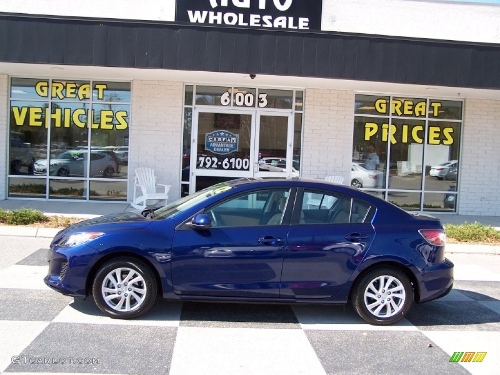 2012 MAZDA3 i Touring 4 Door - Indigo Lights Mica / Black photo #1